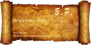 Breitner Pál névjegykártya